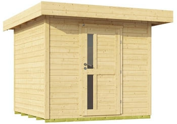 Weka Designhaus 172 + Vordach (50 cm) und Design Einzeltüre naturbelassen Gr. 2 (235 x 301 cm) (172.2430.40010)