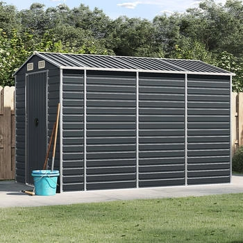 vidaXL Gerätehaus Anthrazit 191x300x198 cm Verzinkter Stahl (3188255)
