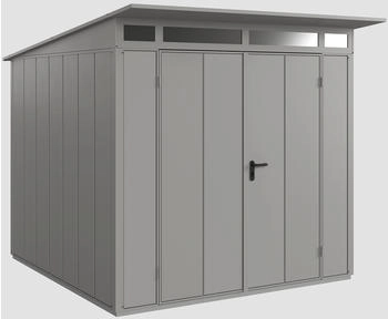 Hörmann EcoStar Elegant mit Pultdach Typ 2, 238 x 238 cm, graualuminium, 5,7 m², 2-flüglige Tür