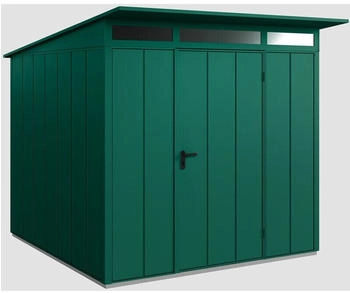 Hörmann EcoStar Elegant mit Pultdach Typ 2, 238 x 238 cm, moosgrün, 5,7 m², 1-flüglige Tür