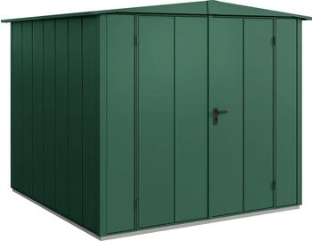 Hörmann EcoStar Elegant mit Satteldach Typ 2, 238 x 238 cm, moosgrün, 5,7 m², 2-flüglige Tür