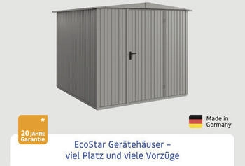 Hörmann EcoStar Trend mit Satteldach Typ 2, 238 x 238 cm, graualuminium, 5,7 m², 1-flüglige Tür