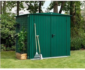 Hörmann EcoStar Trend mit Satteldach Typ 2, 238 x 238 cm, moosgrün, 5,7 m², 2-flüglige Tür
