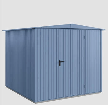 Hörmann EcoStar Trend mit Satteldach Typ 2, 238 x 238 cm, taubenblau, 5,7 m², 2-flüglige Tür