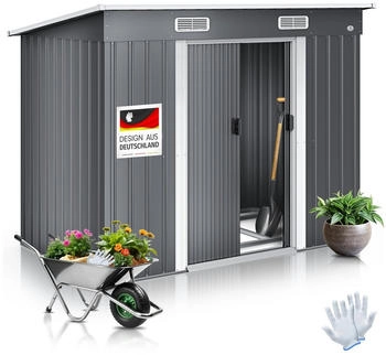Kesser Ger&auml;tehaus Metall 4 m&sup3; mit Fundament 210x122x186 cm grau