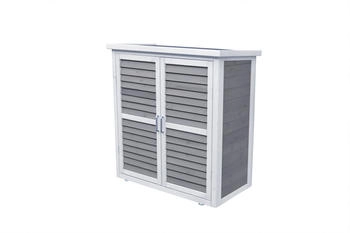 Leco Gartenschrank Momo 95 cm grau-wei&szlig; (4733401500)