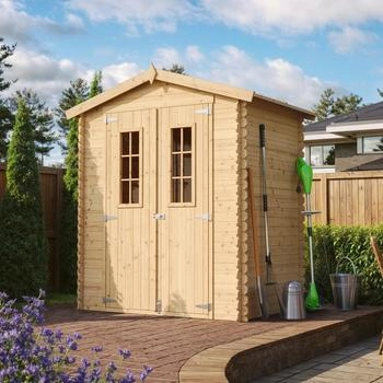 Timbela Holz-Gartenhaus M367C Beige Braun 1,98 m&sup2; FSC