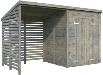 Palmako Ger&auml;tehaus Leif Tauchgrundiert 370 cm x 170 cm Grau