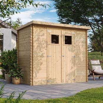 Timbela Gartenhaus Holz M310+M310G 2,63 m&sup2; mit Fenstern und Boden