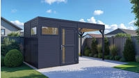 BERTILO Gartenhaus "Cubus 2 Lounge anthrazit"