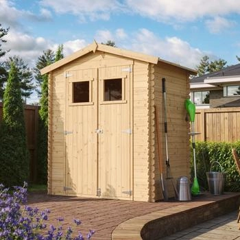 Timbela Gartenhaus Holz M367+M367G 1,98 m&sup2; Gartenschuppen mit Boden