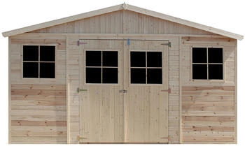 Timbela Gartenhaus Holz Abstellraum M332 7,98 m&sup2; mit Fenstern