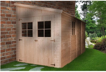 Timbela Anbau-Gartenhaus Holz M340 8 m&sup2; ohne Seitenwand ohne Boden
