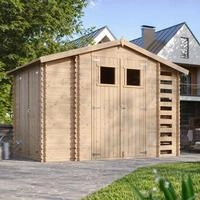Holzhaus Gartenhaus Mit Brennholzschuppen Timbela M389+m389g - Mit Boden