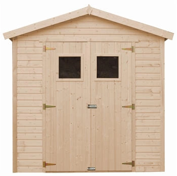 Timbela Holz-Gartenhaus M351+M351G 4,08 m&sup2; mit quadratischen Fenstern und Boden