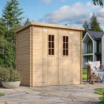 Timbela Holz-Gartenhaus M311C Beige Braun 2,22 m&sup2; FSC