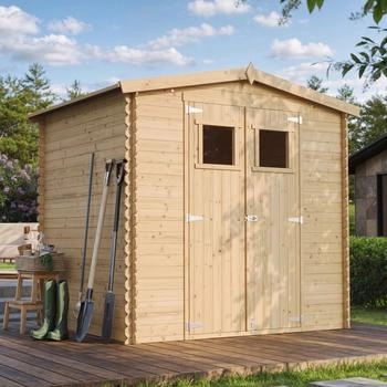 Timbela Gartenhaus Holz M369+M369G 4,33 m&sup2; Gartenschuppen mit Boden