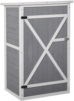 Outsunny Gartenschrank Holz 75x56x115cm Grau