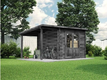 Alpholz Gartenhaus Holz Maria mit Schleppdach 450x275cm Grau