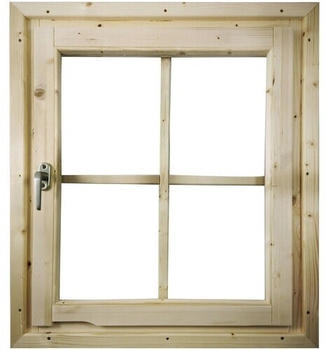 Karibu Einzelfenster für Gartenhaus 28/38 mm Dreh-/Kippbeschlag mit Umrüstleisten Set für 38 mm 69x80cm natur