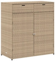 vidaXL Gartenschrank Beige 105x55x113 cm Poly Rattan