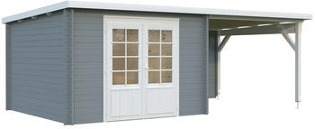 Palmako Ella 8,7+8,2 m&sup2; 614x340cm hellgrau-wei&szlig;