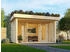 Karibu Gartenhaus mit Gründach 15,72 m² nordischer Fichte 38 mm 396x396cm