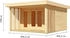 Karibu Gartenhaus mit Gründach 15,72 m² nordischer Fichte 38 mm 396x396cm
