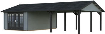 Palmako Gartenhaus Irene 956 x 550 cm lackiert hellgrau/anthrazit