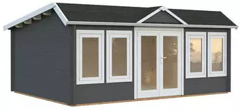 Palmako Claudia Pent 11,5 m² inkl. Fußboden 440x346cm dunkelgrau-weiß