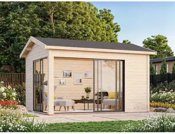 Palmako Amanda 11,2 m² Slide Plus 44 mm naturbelassen
