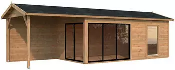 Palmako Amanda 17,1 +7,8 m² Slide Plus- 44 mm hellbraun tauchgrundiert