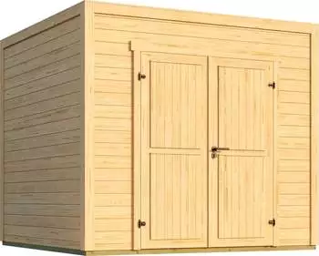 Weka Batu 28 mm Modern Storage 250 x 200 cm (Batu 1,5) naturbelassen Vollholz-Doppelt&uuml;r