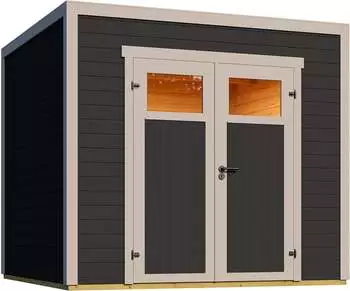 Weka Batu 28 mm Modern Storage 250 x 250 cm (Batu 2) dunkelgrau Rahmen-Doppeltür