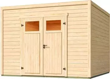 Weka Batu 28 mm Modern Storage 300 x 300 cm (Batu 3) naturbelassen Rahmen-Doppeltür