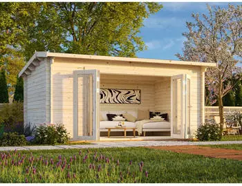 Palmako Ines 13,7 m² 44 mm dunkelgrau/weiß lackiert