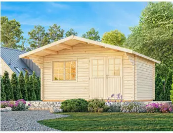 Palmako Sally 19,1 m² 44 mm hellgrau/weiß lackiert