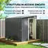 Outsunny Metall Geräteschuppen 2,81m² 154x206,5x181 cm Pultdach