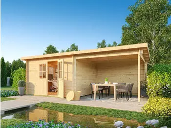 Fjordholz Pultdach Gartenhaus Ezra 4J 28mm Unbehandelt