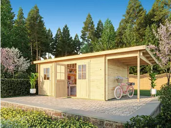 Fjordholz Pultdach Gartenhaus Ezra 5I 28mm Unbehandelt