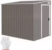 Outsunny-Gartenhaus-154L x 206,5B x 181H cm-Hellgrau