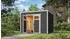 Weka Design-Gartenhaus Batu 28 mm Modern Storage 300 x 300 cm (Batu 3) - 300 cm Anbaudach hellgrau Vollholz-Doppeltür