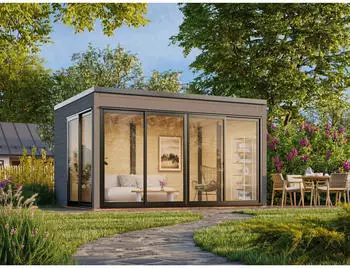 Palmako Gartenhaus Serena 12,6 m&sup2; Set 1 Slide 44 mm dunkelgrau lackiert