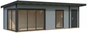 Palmako Gartenhaus Andrea 21,1 m&sup2; Slide 44 mm hellgrau/anthrazit lackiert