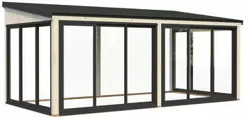 Palmako Glashaus Lumi 16,2 m&sup2; (Wintergartenanbau) - Slide transparent tauchgrundiert