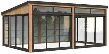 Palmako Glashaus Saga 23,3 m&sup2; Slide Plus hellbraun tauchgrundiert