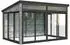 Palmako Glashaus Saga 11,6 m² Slide (Wintergartenanbau inkl. Rückwand) grau tauchgrundiert