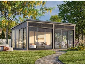 Palmako Glashaus Saga 23,3 m&sup2; Slide dunkelgrau lackiert