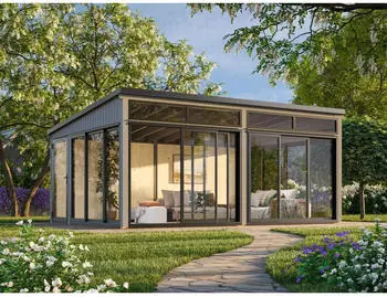 Palmako Glashaus Saga 23,3 m&sup2; Slide Plus dunkelgrau lackiert