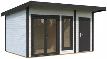 Palmako Gartenhaus Aurelia 12,4 m&sup2; 44 mm wei&szlig;/anthrazit lackiert